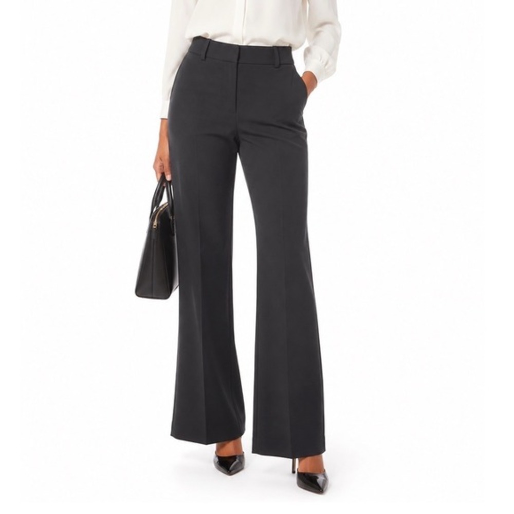 Ann Taylor LOFT Julie Fit Black Dress Pants Straight Leg Trousers 6 Preppy 75-11